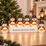 Personalised Nutcracker Snowman LED Light Wooden Christmas Ornament with Name Christmas Tree Stocking Decor Winter Holiday Party Gift for Family Kids