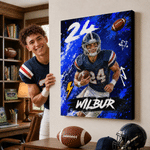 Gepersonaliseerde canvasafdrukken van voetballers in graffiti-stijl met naam – woondecoratie, verzending vanuit de VS – cadeau voor voetballiefhebbers