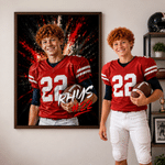 Personligt canvastryck i graffitistil med bollsport och namn som cool inredning och födelsedagspresent till sportentusiast 3