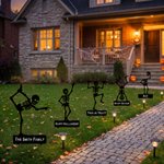 Personalized Spooky Season Skull Skeleton Garden Sign Yard Stake with Text Festival Outdoor Decor Halloween Party Gift for Family Friend