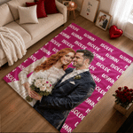 Personalized Oil Painting Style Couple Photo Soft Throw Blanket with Name Anniversary Birthday Gift for Couple Girlfriend Boyfriend