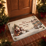 Personalized Santa Snow Scene Anti-Slip Doormat with Text Year and Name Home Decor Christmas Housewarming Gift for Family Parent