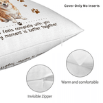 Personalized Watercolor Pet Photo Paw Print Cozy Throw Pillow Cover with Name and Text Home Decor Birthday Christmas Gift for Pet Owners Pet Lovers