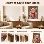 Personalized Christmas Theme Snowflake Photo Canvas Prints with Name Home Decor Ship from USA Christmas Birthday Gift for Family Friends