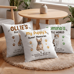Personalized Watercolor Pet Photo Paw Print Cozy Throw Pillow Cover with Name and Text Home Decor Birthday Christmas Gift for Pet Owners Pet Lovers