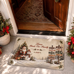 Personalized Santa Snow Scene Anti-Slip Doormat with Text Year and Name Home Decor Christmas Housewarming Gift for Family Parent