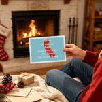Personalized Long Distance US State Double-Sided Greeting Card with Family Name Housewarming Christmas Gift for Family Friends