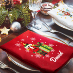 Personalized Christmas Nutcracker Reusable Napkin with Name Holiday Table Decor Christmas Gift for Family Friends
