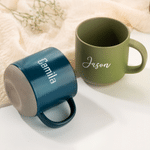 Personalisierte, mehrfarbige Keramik-Kaffeetasse (12 oz) mit Keksmuster und Namensgravur – für das Homeoffice, als Geburtstagsgeschenk für Familie, Freunde und Kollegen