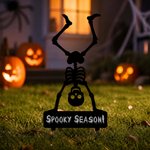 Personalized Spooky Season Skull Skeleton Garden Sign Yard Stake with Text Festival Outdoor Decor Halloween Party Gift for Family Friend