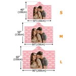 Personalised Oil Painting Style Couple Photo Soft Hooded Blanket with Name Daily Use Anniversary Birthday Gift for Couple