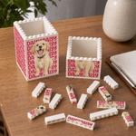 Personalised Watercolor Cartoon Photo Building Blocks Brick Pen Holder with Name Daily Use Desk Decor Birthday Gift for Kid