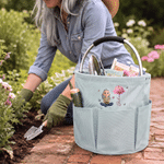 Personalised Cartoon Character Birth Flower Waterproof Gardening Tool Bag with Name Retirement Birthday Gift for Mother Gardening Lovers