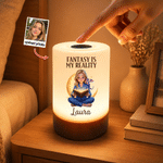 Personalized 3D-Effect Artwork Cartoon Reader Photo Rechargeable Touch Control LED Night Light with Name Birthday Gift for Friends Bookworms Kids