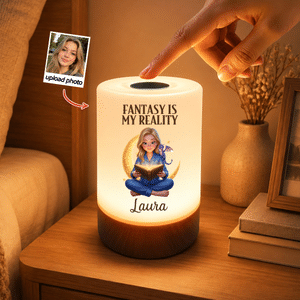 Spersonalizowana lampka nocna LED z efektem 3D, motywem kreskówkowym, zdjęciem czytelnika, zasilana naładowalną baterią, sterowana dotykowo – prezent urodzinowy dla przyjaciół, miłośników książek i dz