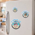 Personalised We Needed This Cruise Cartoon Flamingo Duck Fridge Magnet with Name and Year Cruise Vacation Summer Travel Anniversary Gift for Couple
