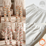 Pantalones de pijama de felpa suave personalizados con la flor del mes de nacimiento, bolsillo con el nombre y cordón ajustable; para uso diario, regalo de cumpleaños para familiares y amigos