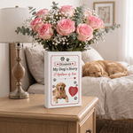 Personalized Pet Photo Paw Heart Ceramic Book Vase with Name and Text Home Decor Memorial Gift for Pet Owners Flower Lovers