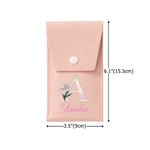 Personalized Birth Flower Mother of Pearl Design Initial Makeup Brush Bag Cosmetic Brush Set with Name Birthday Party Gift for Women