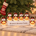 Personalised Nutcracker Snowman LED Light Wooden Christmas Ornament with Name Christmas Tree Stocking Decor Winter Holiday Party Gift for Family Kids