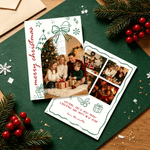 Gepersonaliseerde kerstwenskaart met doodle-foto, tekst en envelop – kerstcadeau voor vrienden en familie