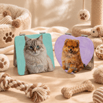 Personalised Oil Painting Style Pet Photo Compact Heart Round Square Makeup Mirror with Name Portable Birthday Wedding Party Gift for Pet Lovers