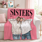 Personalized 3D‑Effect Artwork American Comic Style Character Photo Soft Throw Blanket with Name Text and Title Birthday Christmas Gift for Besties