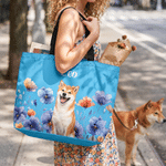 Personalisierter Haustier-Foto Shopper mit Geburtsblumen & Namen | großes Fassungsvermögen | Tragetasche | Tote Bag | Geburtstagsgeschenk für Frauchen