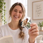 Personalized 3D-Effect Artwork Cartoon Character Birth Flower Magnetic Bookmark Clip with Name Birthday Book Club Gift for Women Book Lovers