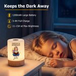 Personalized 3D-Effect Artwork Cartoon Reader Photo Rechargeable Touch Control LED Night Light with Name Birthday Gift for Friends Bookworms Kids