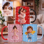 Personalized Cartoon 3D-Effect Artwork Character Photo 11 oz 15 oz Ceramic Mug with Name Daily Use Christmas Birthday Gift for Kids