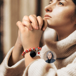 Personalized Heat-Activated Hidden Photo Beads Bracelet with Cross Religious Daily Wear Memorable Birthday Gift for Faith Believers