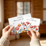 Personalised Birth Flower Foldable Note Card with Name and Envelope Set of 20 Daily Use Stationery‍ Birthday Gift for Her
