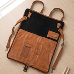 Personalised Drumming Pattern Multi Pockets PU Leather Drumstick Holder Bag with Name and Initial Concert Birthday Gift for Drummers Musicians
