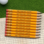 Personalized Engraved Wooden Pencil Set with Text Golf Tool 10 Pcs Wedding Party Birthday Golf Club Gift for Golf Lovers Friends Newlyweds