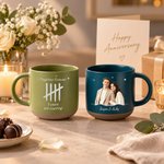 Personalized 1-60 Anniversary Counting Photo 12 oz Ceramic Mug with Names and Text Daily Use Anniversary Gift for Couple