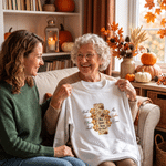 Personalized Highland Cow Pattern Kid Adult T-shirt Sweatshirt Hoodie with Title and 1-16 Names Family Outfit Thanksgiving Christmas Gift for Family