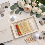Personalized Engraved Wooden Pencil Set with Text Golf Tool 10 Pcs Wedding Party Birthday Golf Club Gift for Golf Lovers Friends Newlyweds