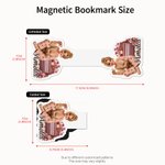 Personalized 3D-Effect Artwork Cartoon Character Birth Flower Magnetic Bookmark Clip with Name Birthday Book Club Gift for Women Book Lovers