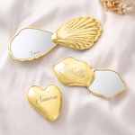 Personalized Cloud Heart Seashell Shape Pocket Mirror with Name Makeup Tools Daily Use Birthday Wedding Gift for Girls Women