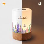 Personalized Birth Flower Dimmable Touch LED Night Light with Name and Remote Control Home Decor Birthday Gift for Family Mom
