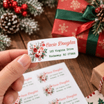 Personalised Watercolor Christmas Theme Sticker with Name and Address Gift Decoration Christmas Party Gift for Family Kids 3