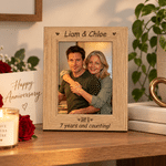Personalized Tally Marks Photo Wooden Frame with Name and Year Home Decor Birthday Anniversary Gift for Couples