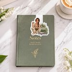Personalized 3D-Effect Artwork Cartoon Character Birth Flower Magnetic Bookmark Clip with Name Birthday Book Club Gift for Women Book Lovers