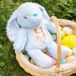 Personalized My First Easter Cute Plush Stuffed Animal Toy Bib with Name and Year Easter Gift for Kids Babies Newborns