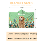 Personalised Multicolour Pet Photo Birth Flower Soft Hooded Blanket with Name Bedroom Decor Birthday Gift for Pet Owners Lovers