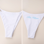 Personalised 3-Piece Embroidered Name Bikini Top Bottom Sarong Set with Adjustible Ties Wedding Hen Party Gift for Bride 8