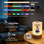 Personalized 3D-Effect Artwork Cartoon Reader Photo Rechargeable Touch Control LED Night Light with Name Birthday Gift for Friends Bookworms Kids