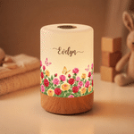 Personalized Birth Flower Dimmable Touch LED Night Light with Name and Remote Control Home Decor Birthday Gift for Family Mom