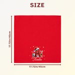 Serviette de table personnalisée pour Noël, avec le Père Noël et une initiale, rouge, 100 % coton, avec prénom, décoration de table, cadeau de Noël pour la famille et les amis